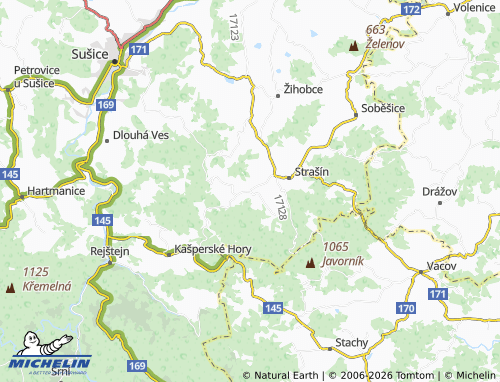 Mappa MICHELIN Nezdice na Šumavě - ViaMichelin