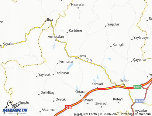 MICHELIN Şamlı map - ViaMichelin
