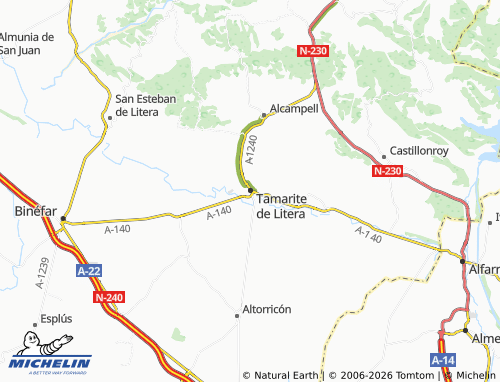 MICHELIN Tamarite de Litera map - ViaMichelin