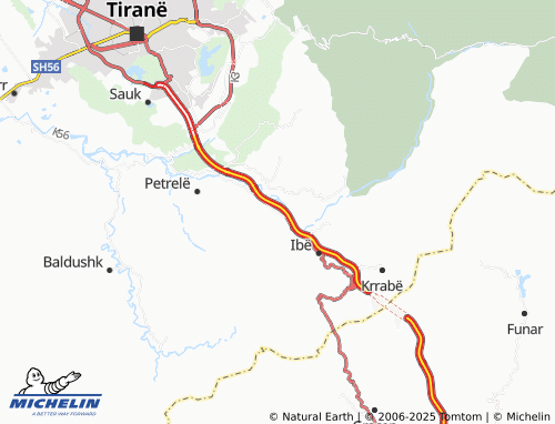 MICHELIN Bërzhitë map - ViaMichelin