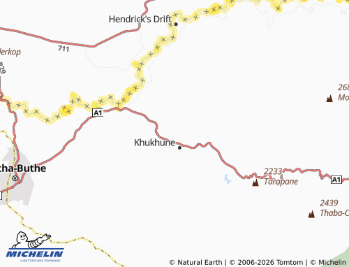 MICHELIN Mahlabatheng map - ViaMichelin