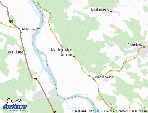 Mapa MICHELIN Maciejowice Gmina - ViaMichelin