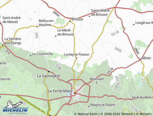 Carte MICHELIN Lonlay-le-Tesson - ViaMichelin