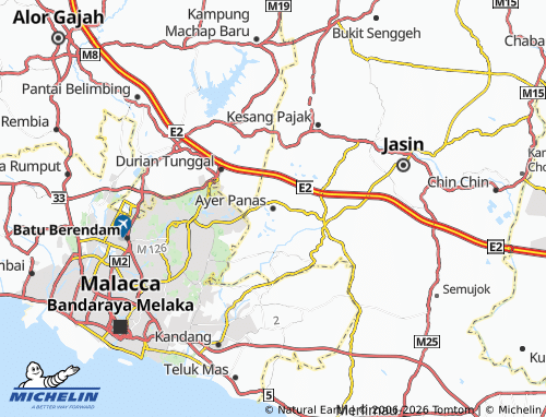 MICHELIN Ayer Panas map - ViaMichelin
