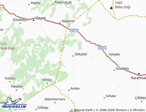 MICHELIN Gökçeler map - ViaMichelin