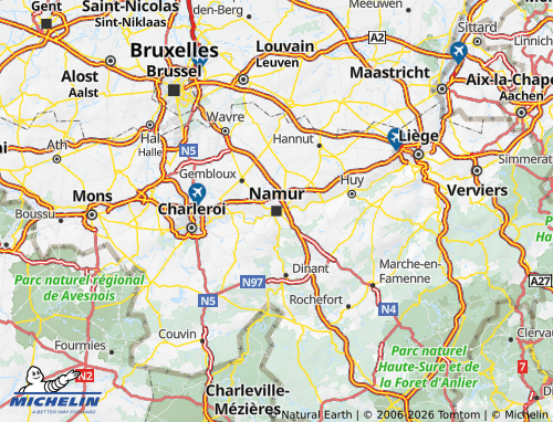 MICHELIN Walloon Region map - ViaMichelin
