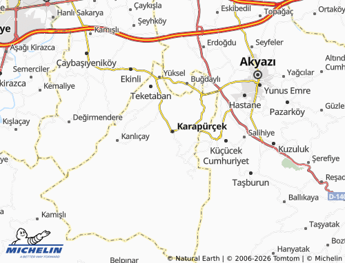 MICHELIN Karapürçek map - ViaMichelin