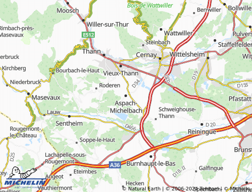 Carte MICHELIN Aspach Michelbach ViaMichelin