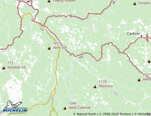 MICHELIN Dolenja Trebuša map - ViaMichelin