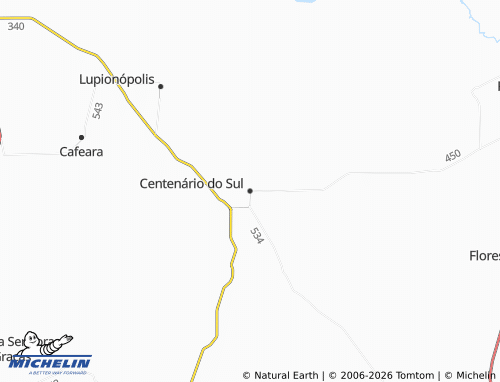 Mappa MICHELIN Centenário do Sul - ViaMichelin