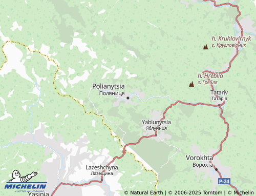 MICHELIN Polianytsia map - ViaMichelin