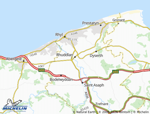 Mappa MICHELIN Rhuddlan - ViaMichelin