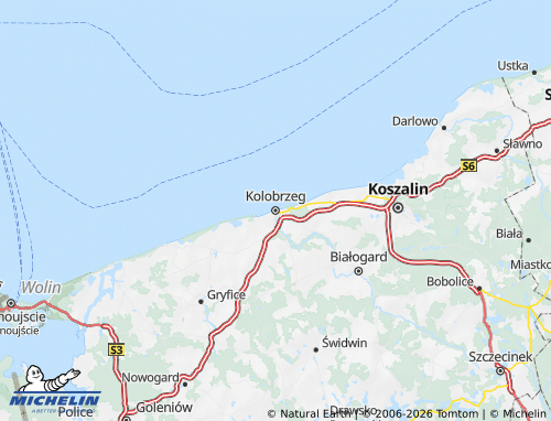 MICHELIN-Landkarte Kolobrzeski - ViaMichelin