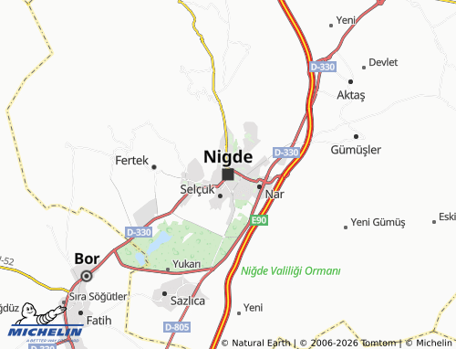 MICHELIN Nigde map - ViaMichelin