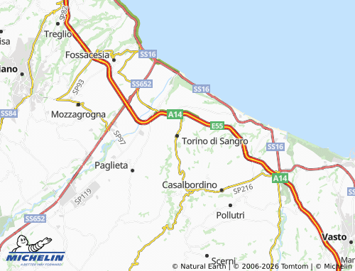 MICHELIN-Landkarte Torino di Sangro - ViaMichelin
