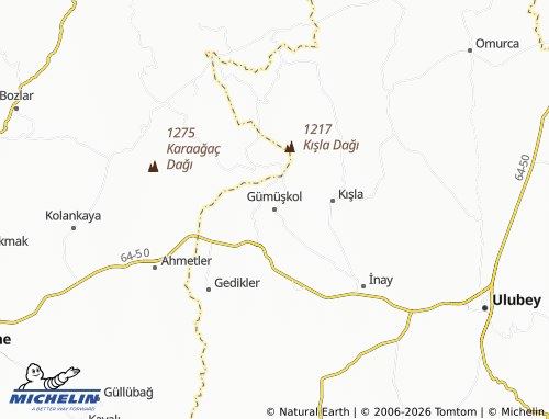MICHELIN Gümüşkol map - ViaMichelin