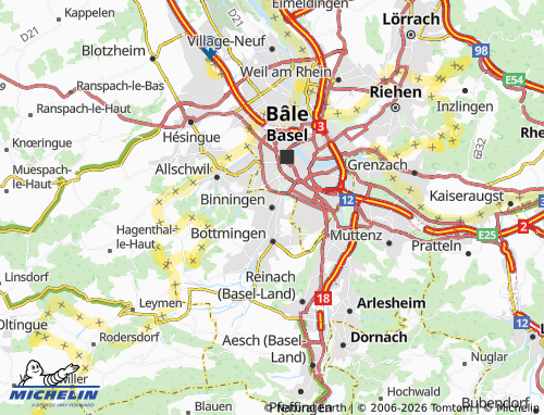 Mapa MICHELIN Binningen - ViaMichelin