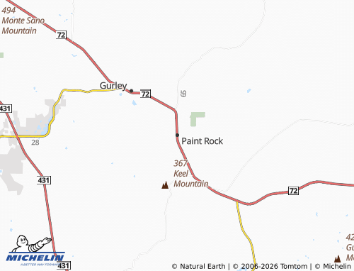 Mapa MICHELIN Paint Rock - ViaMichelin