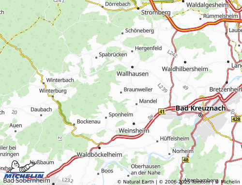 Mappa MICHELIN Braunweiler - ViaMichelin