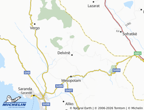 MICHELIN Delvinë map - ViaMichelin