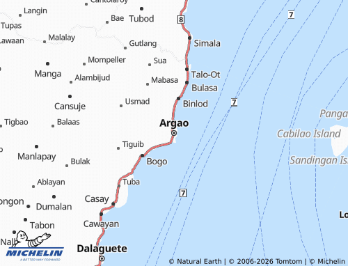 MICHELIN Argao map - ViaMichelin