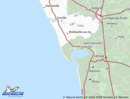 MICHELIN Saint-Germain-sur-Ay-Plage map - ViaMichelin