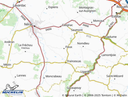 MICHELIN Fieux map - ViaMichelin