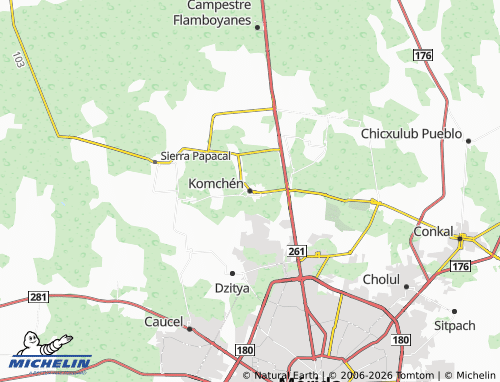 MICHELIN Komchén map - ViaMichelin