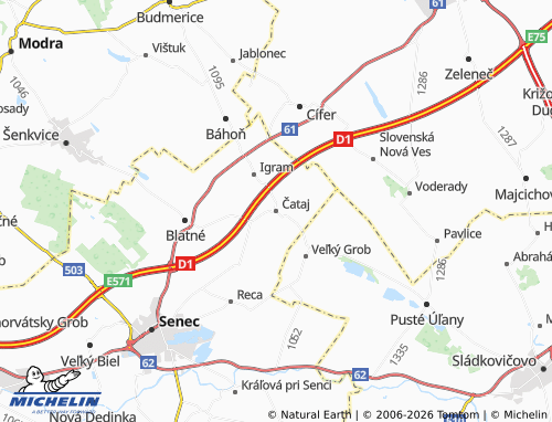 MICHELIN Čataj map - ViaMichelin