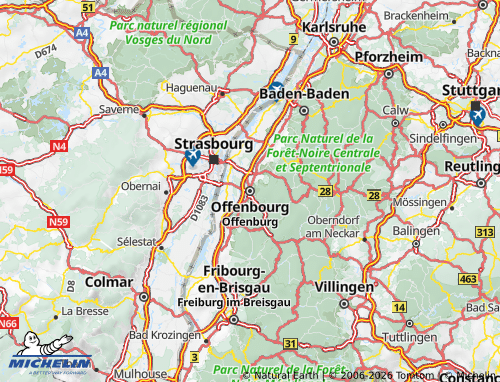 Mapa MICHELIN Distrito de Ortenau - ViaMichelin