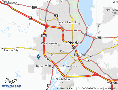 Carte MICHELIN West Peoria - ViaMichelin