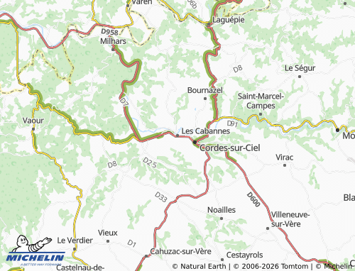 MICHELIN Les Cabannes map - ViaMichelin