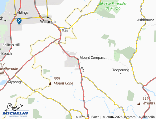 MICHELIN Mount Compass map - ViaMichelin