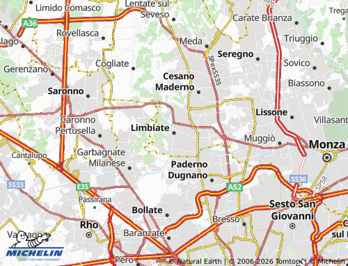Mappa MICHELIN Limbiate - ViaMichelin