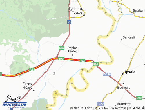Carte MICHELIN Peplos - ViaMichelin