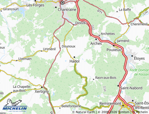 Mapa MICHELIN Hadol - ViaMichelin