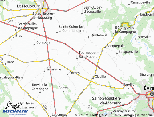 MICHELIN Tournedos-Bois-Hubert map - ViaMichelin