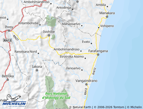 Mappa MICHELIN Vondrozo - ViaMichelin