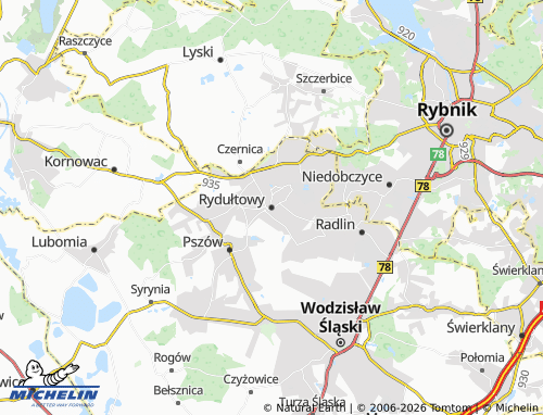 MICHELIN Rydułtowy map - ViaMichelin