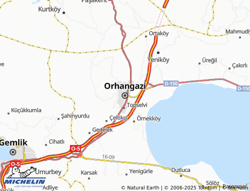 MICHELIN Orhangazi map - ViaMichelin