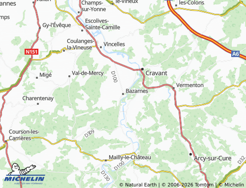MICHELIN Bazarnes map - ViaMichelin