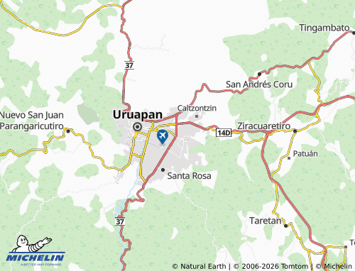 Carte MICHELIN Uruapan del Progreso - ViaMichelin
