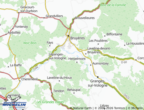 Mapa MICHELIN Beauménil - ViaMichelin