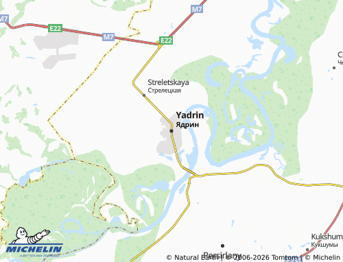 MICHELIN-Landkarte Yadrin - ViaMichelin