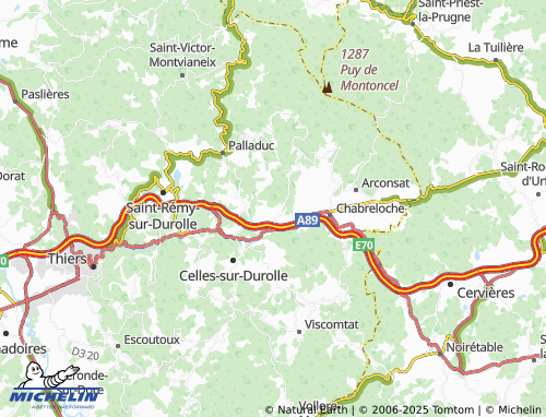 Carte MICHELIN Chanier - ViaMichelin