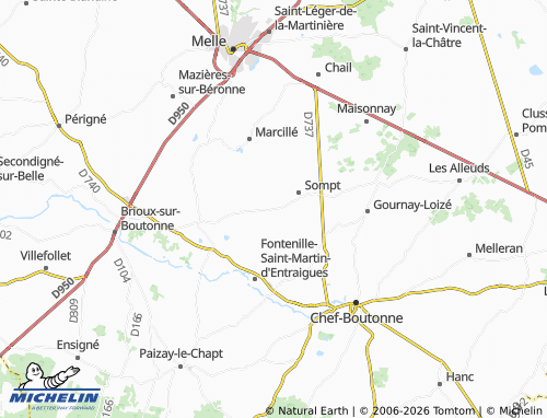 Mapa MICHELIN Tillou - ViaMichelin