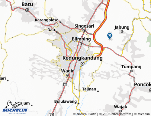 MICHELIN-Landkarte Malang Stadt - ViaMichelin