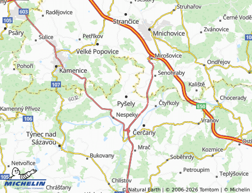 Mappa MICHELIN Pyšely - ViaMichelin