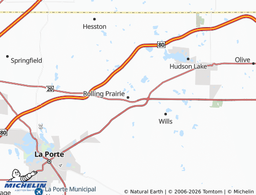 Mappa MICHELIN Rolling Prairie - ViaMichelin
