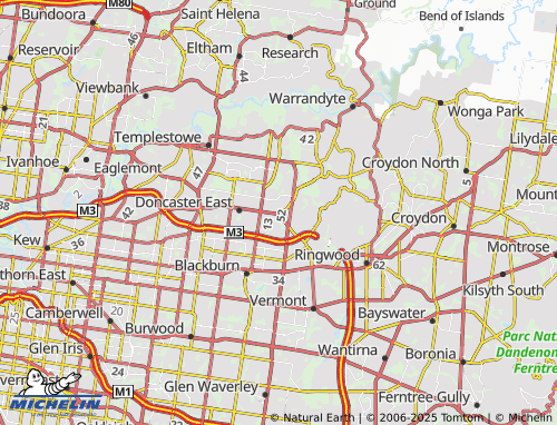 MICHELIN Donvale map - ViaMichelin